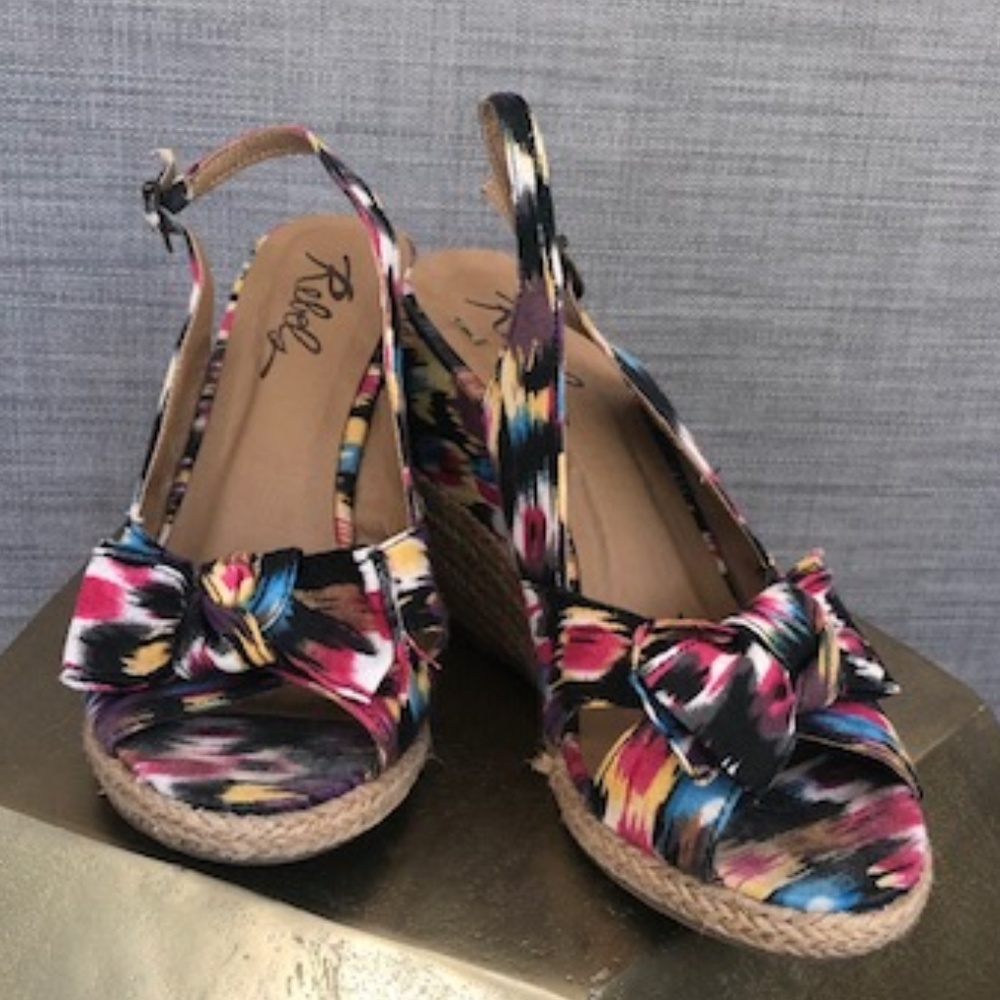 Rebels Espadrille platform heels -Josephine sz 10 - Picture 3 of 8